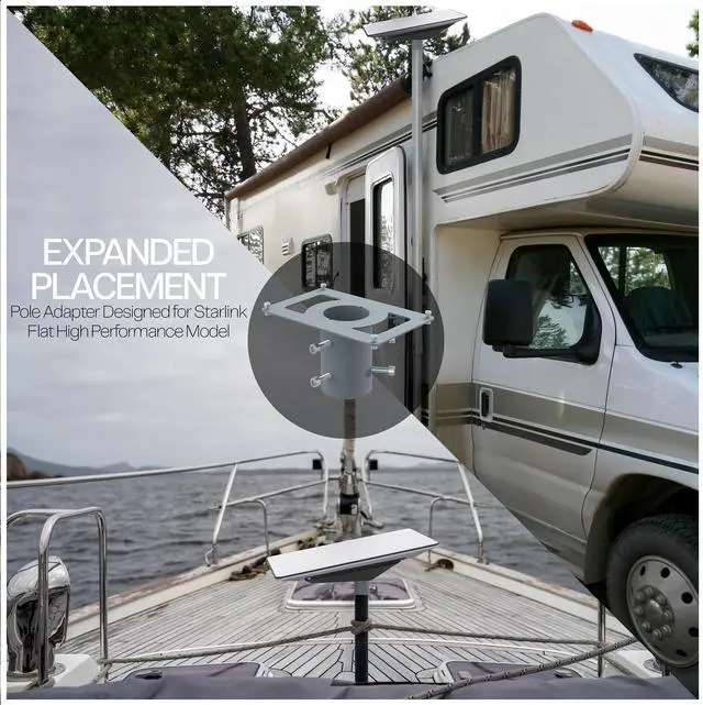 Alt view image 2 of 7 - VIVO Pole Adapter Designed for Starlink