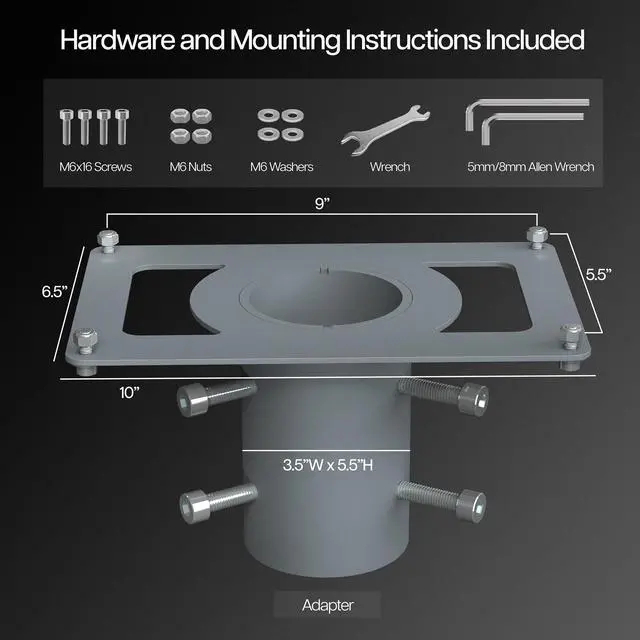 Alt view image 7 of 7 - VIVO Pole Adapter Designed for Starlink