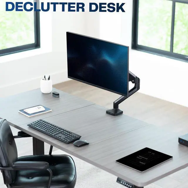 Alt view image 4 of 7 - VIVO Pneumatic Arm Single Ultrawide Monitor Desk Mount, Fits up to 40" Screens