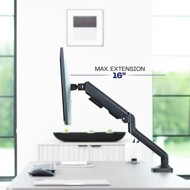 Alt view image 6 of 7 - VIVO Pneumatic Arm Single Ultrawide Monitor Desk Mount, Fits up to 40" Screens