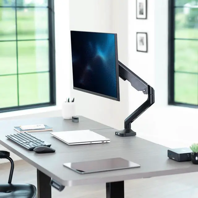 Alt view image 7 of 7 - VIVO Pneumatic Arm Single Ultrawide Monitor Desk Mount, Fits up to 40" Screens
