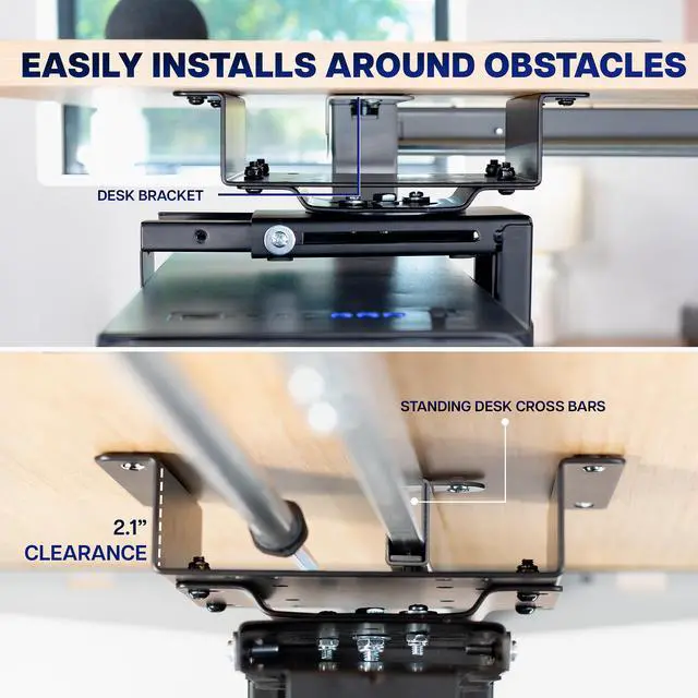 Alt view image 5 of 7 - VIVO Under-Desk and Wall PC Mount, Computer Case Holder with Spacer Bracket