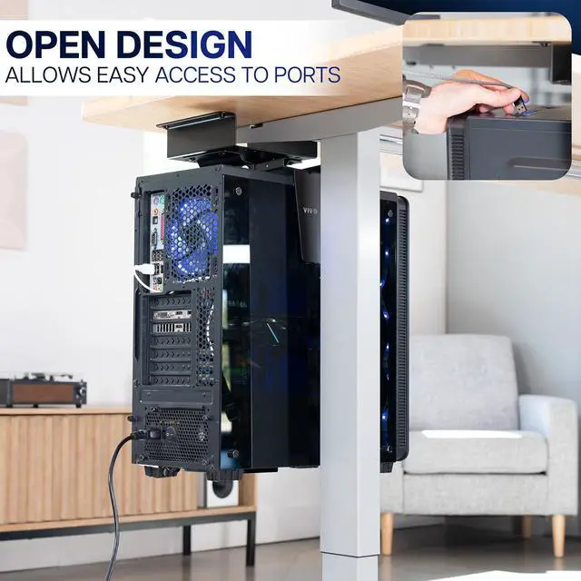 Alt view image 7 of 7 - VIVO Under-Desk and Wall PC Mount, Computer Case Holder with Spacer Bracket