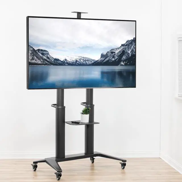 Alt view image 7 of 7 - VIVO Aluminum Ultra Heavy Duty 32" to 120" TV Cart, Mobile Large Screen TV Stand