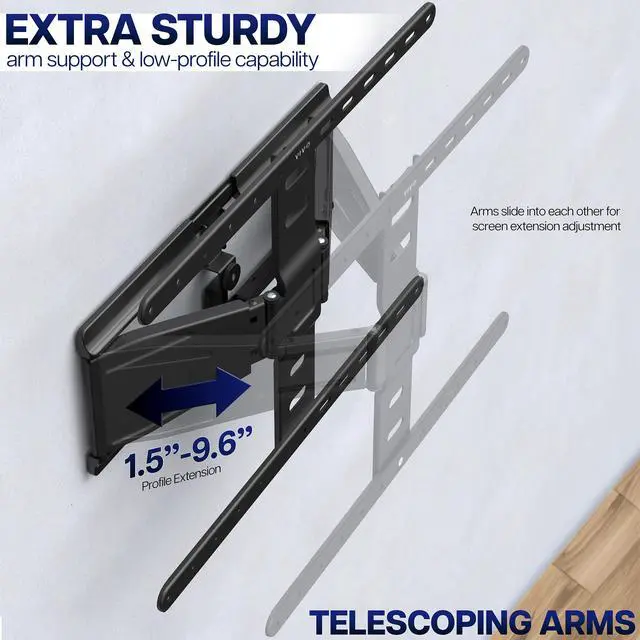 Alt view image 5 of 7 - VIVO Low Profile Telescoping TV Wall Mount for up to 90" Screens