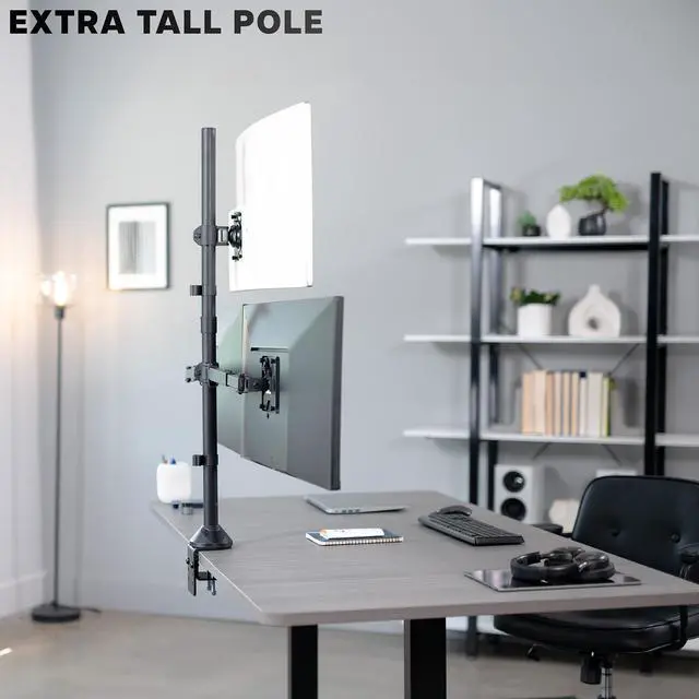Alt view image 6 of 7 - VIVO Telescoping Extra Tall Triple Ultrawide 27" to 38" Monitor Desk Mount