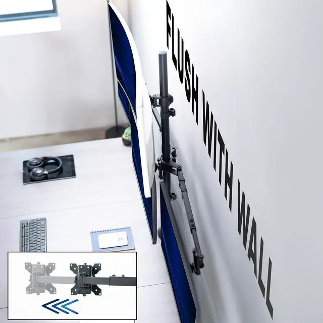 Alt view image 4 of 7 - VIVO Telescoping Extra Tall Quad Ultrawide 27" to 38" Monitor Desk Mount