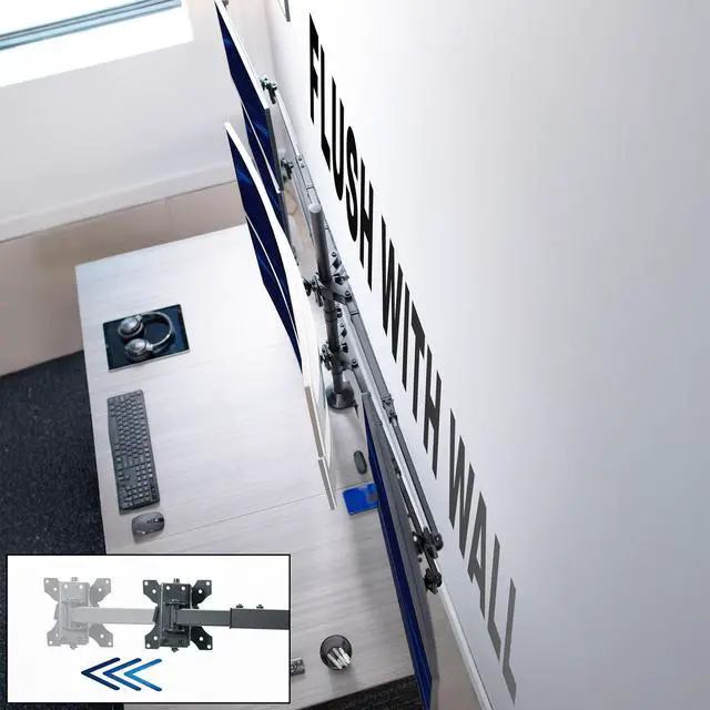 Alt view image 4 of 7 - VIVO Telescoping Extra Tall Hex Ultrawide 27" to 38" Monitor Desk Mount