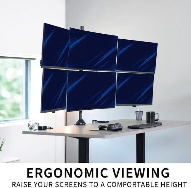 Alt view image 6 of 7 - VIVO Telescoping Extra Tall Hex Ultrawide 27" to 38" Monitor Desk Mount