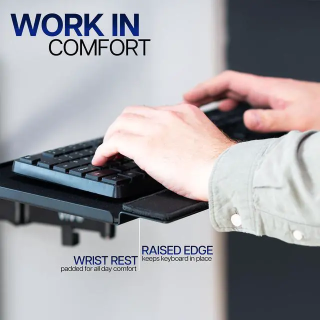 Alt view image 6 of 7 - VIVO Steel 26 Inch Tilting Keyboard Tray Wall Mount, Keyboard and Mouse Platform