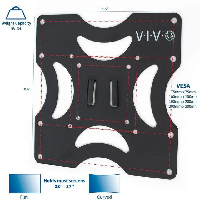 Alt view image 2 of 7 - VIVO TV Wall Mount for Screens 23'' to 37'' | VESA Bracket Max 200x200