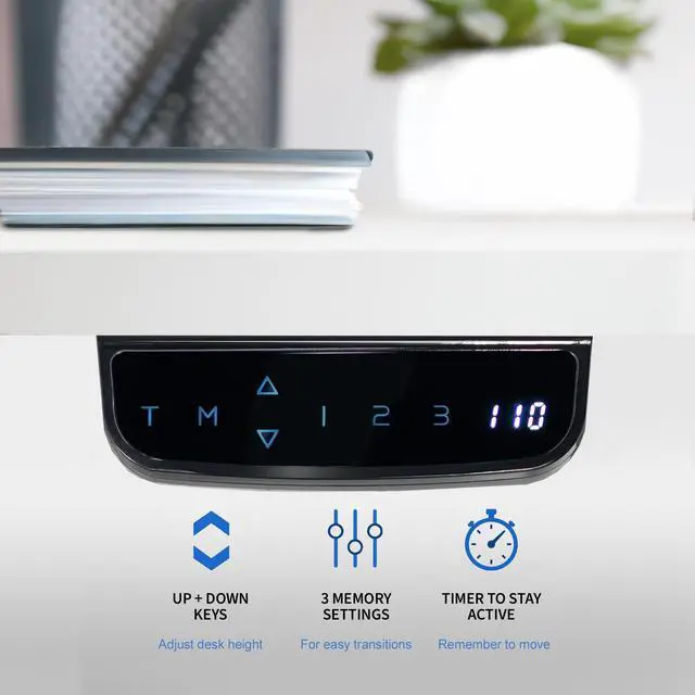 Alt view image 7 of 7 - VIVO Electric 63" x 32" Stand Up Desk Workstation, White Table Top, Black Frame