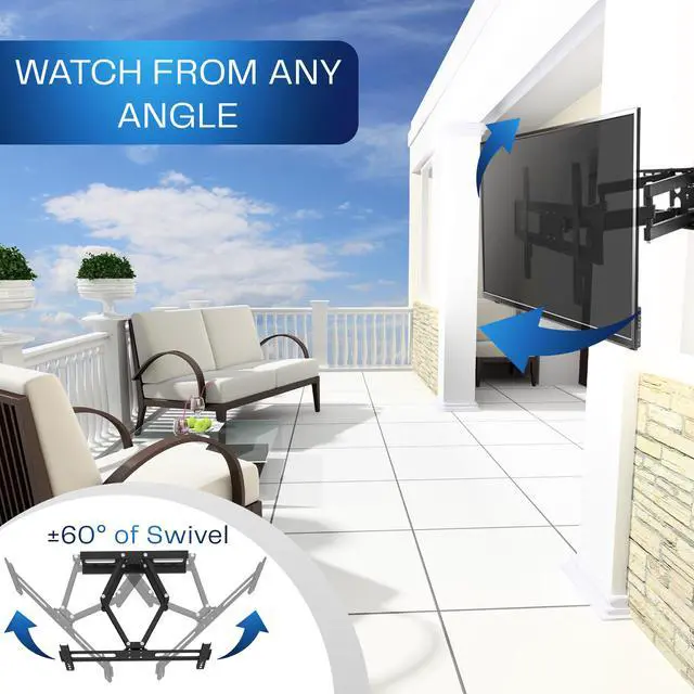 Alt view image 7 of 7 - VIVO Outdoor Full Motion 37 to 80 TV Screen Wall Mount