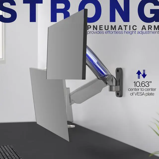 Alt view image 3 of 7 - VIVO Gas Spring Full Articulating Arm Monitor Wall Mount for 17" to 32" Screens