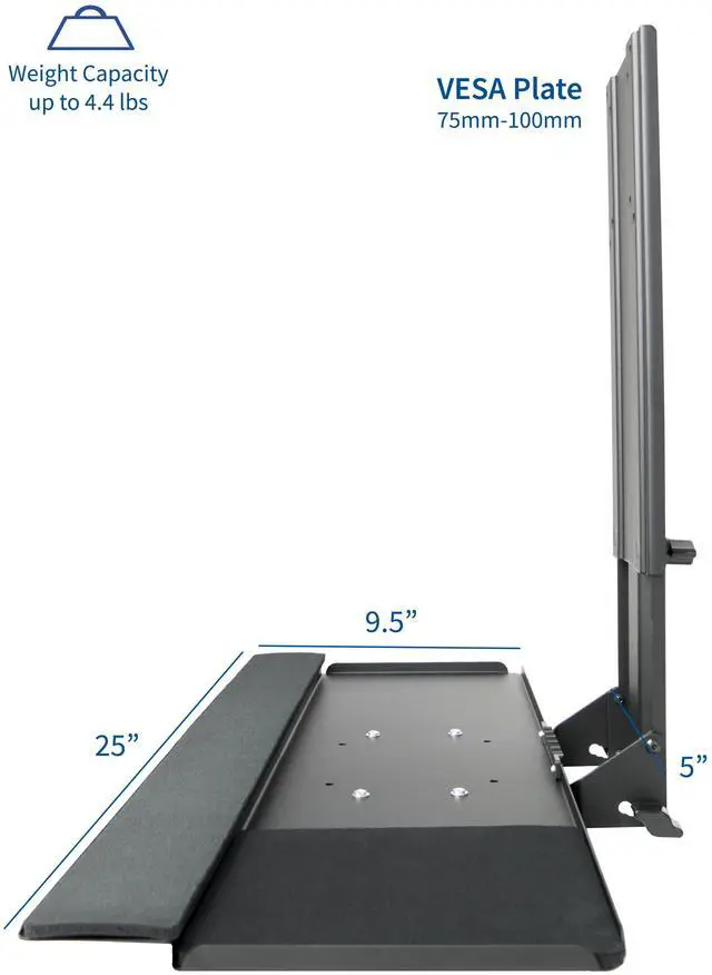 Alt view image 2 of 7 - VIVO Computer Keyboard & Mouse Platform Tray VESA Mount Attachment (MOUNT-KB02)