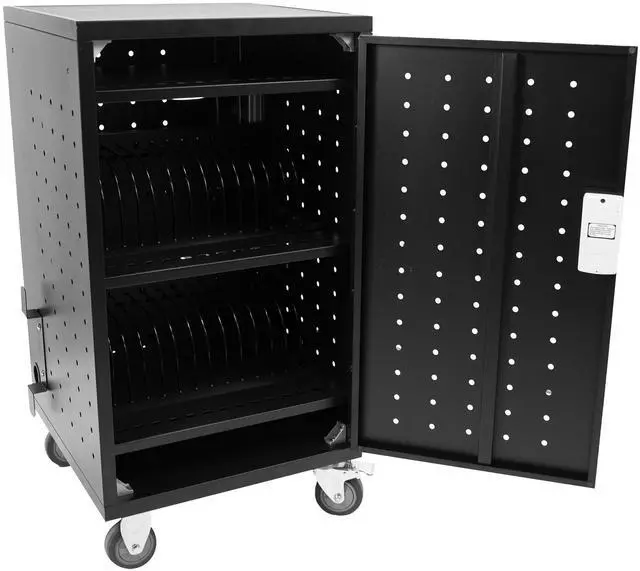 Main image of VIVO Black 30-Bay Laptop and Tablet Charging Station Cart With Keypad Lock