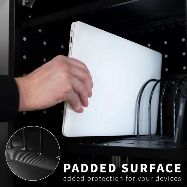 Alt view image 7 of 7 - VIVO Black 30-Bay Laptop and Tablet Charging Station Cart With Keypad Lock