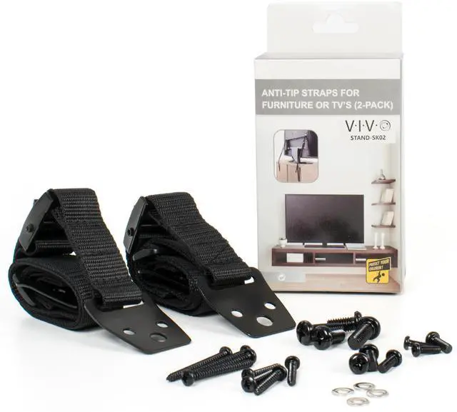 Alt view image 6 of 6 - VIVO TV Anti-Tip Heavy Duty Cable Straps Safety Kit for Screen and Furniture