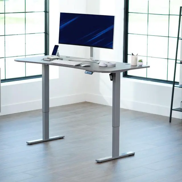 Alt view image 2 of 7 - VIVO Electric 63 x 32 Stand Up Desk, Dark Gray Table Top, Gray Frame