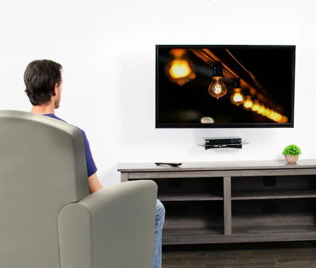 Alt view image 6 of 7 - VIVO Black 23" to 55" Screen Adjustable TV Wall Mount & AV, DVD Floating Shelf