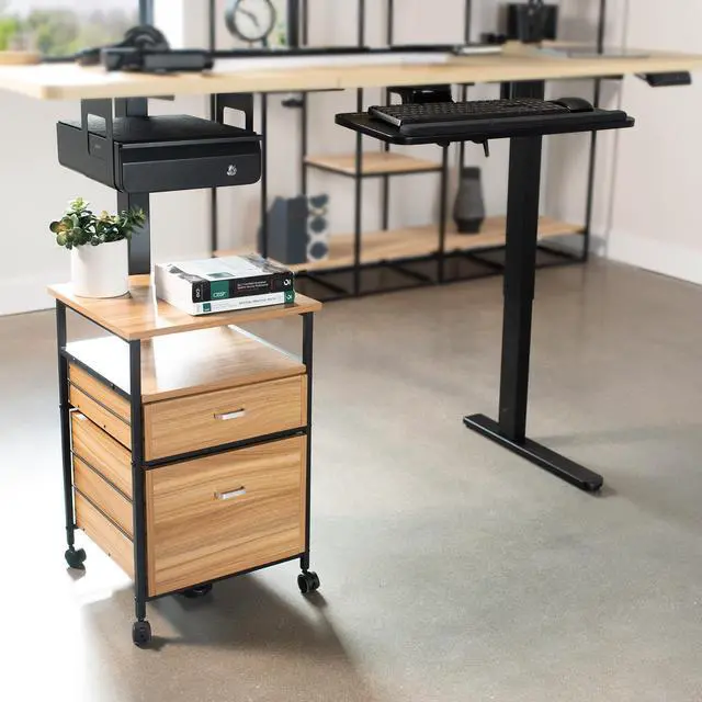 Alt view image 6 of 7 - VIVO Black Electric Stand Up Desk Frame with Rear-set Legs, Single Motor Base