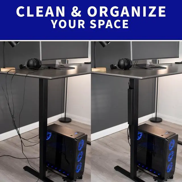 Alt view image 2 of 8 - VIVO Black Magnetic Vertical Cable Management Channel, Wire Organizer