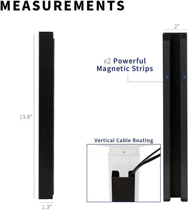 Alt view image 3 of 8 - VIVO Black Magnetic Vertical Cable Management Channel, Wire Organizer