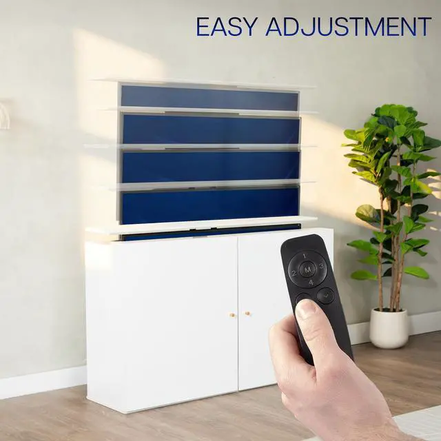 Alt view image 4 of 7 - VIVO White Cabinet with Motorized TV Stand, Fits 32" to 55" Screens