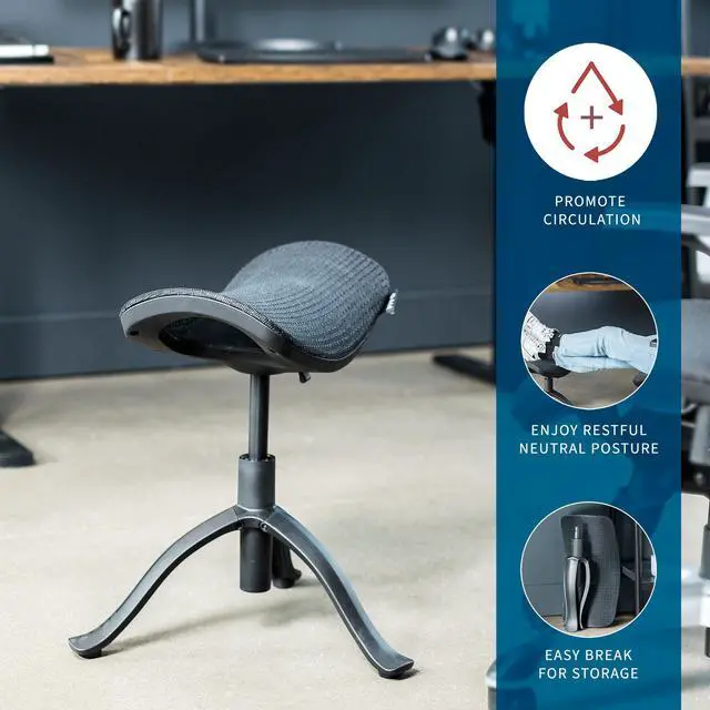 Alt view image 2 of 7 - VIVO Height Adjustable Footrest for Desk, Rotatable Under Workstation Ottoman
