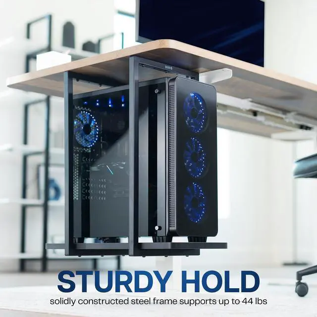 Alt view image 2 of 7 - VIVO Large Under Desk PC Shelf Mount