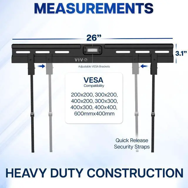 Alt view image 3 of 7 - VIVO No Stud TV Wall Mount for Drywall, Fits 37 to 86 inch Screens