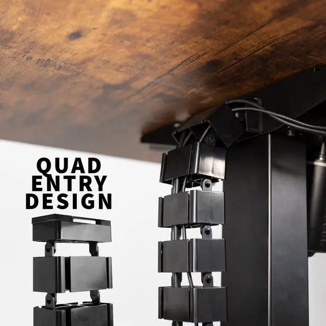 Alt view image 7 of 8 - VIVO Magnetic Vertebrae Cable Management Height Adjustable Desk Wire Organizer