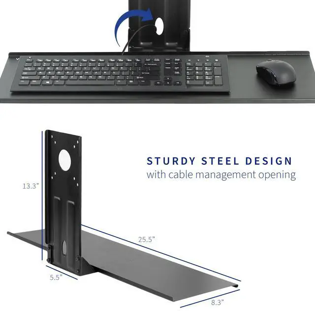 Alt view image 3 of 7 - VIVO Computer Keyboard & Mouse Platform VESA Mount Attachment 25.5 x 8" Tray