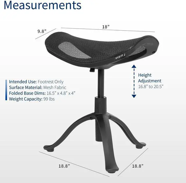 Alt view image 4 of 7 - VIVO Height Adjustable Footrest for Desk, Rotatable Under Workstation Ottoman