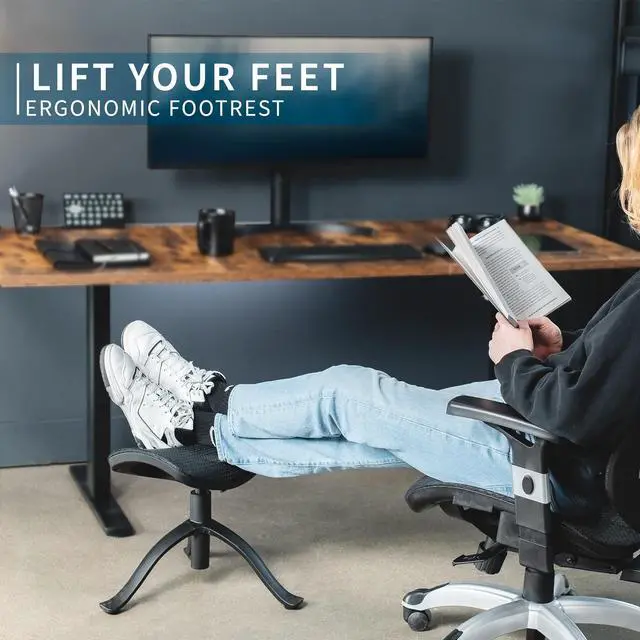Alt view image 5 of 7 - VIVO Height Adjustable Footrest for Desk, Rotatable Under Workstation Ottoman