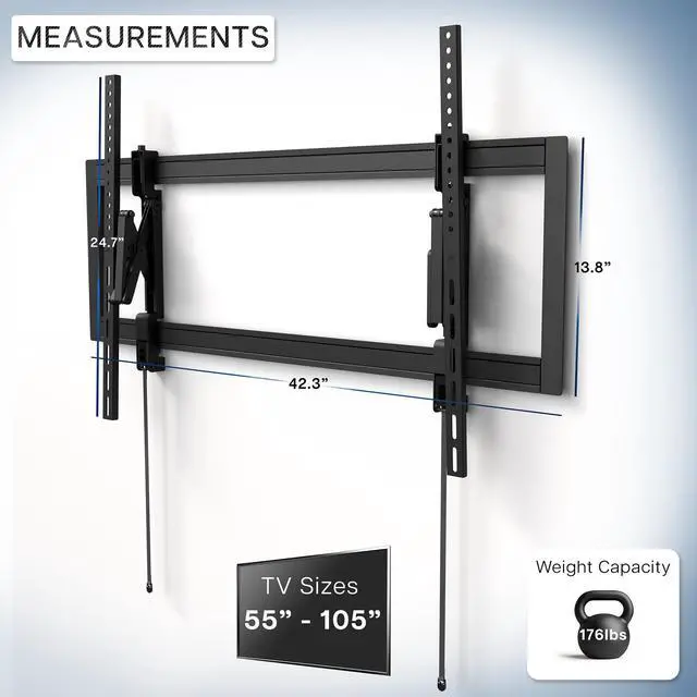 Alt view image 3 of 7 - VIVO Low Profile Tilting TV Wall Mount for 55 to 105 inch Screens