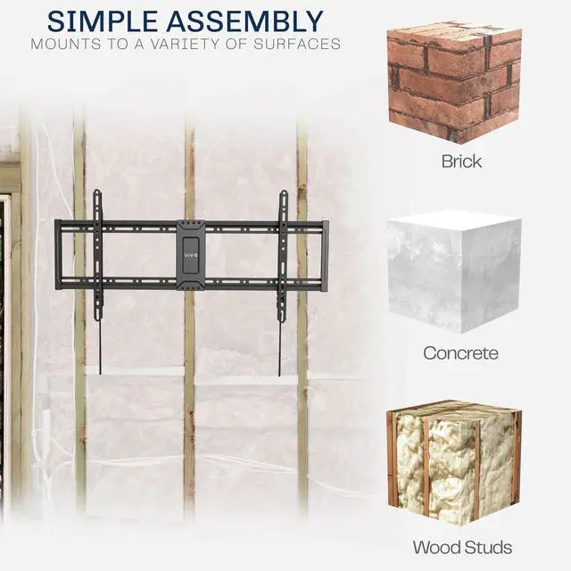 Alt view image 7 of 7 - VIVO Ultra Heavy Duty 43 to 100 TV Wall Mount Curved and Flat Panel Screens