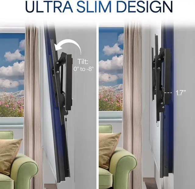 Alt view image 4 of 7 - VIVO Ultra Heavy Duty 43" to 100" TV Wall Mount, Curved and Flat Panel Screens