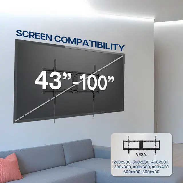 Alt view image 6 of 7 - VIVO Ultra Heavy Duty 43" to 100" TV Wall Mount, Curved and Flat Panel Screens