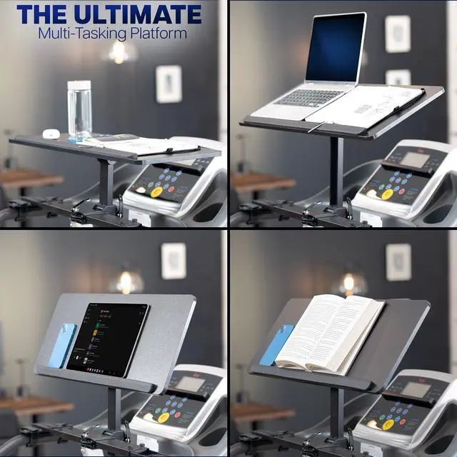 Alt view image 6 of 7 - VIVO Height Adjustable Tilting Laptop Desk for Treadmills, Wooden Notebook Tray