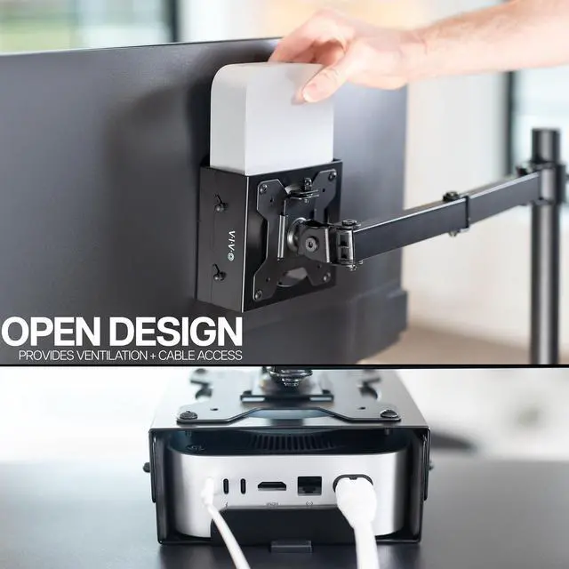 Alt view image 6 of 7 - VIVO Behind Monitor and Under Desk VESA Mount Designed for the Mac Mini 2024