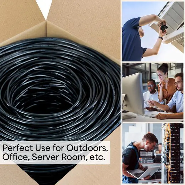 Alt view image 5 of 7 - VIVO 1,000ft Cat5e Ethernet Network Cable UTP Waterproof Outdoor Burial LAN
