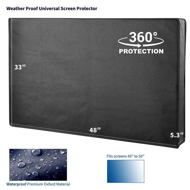 Alt view image 2 of 7 - Black Screen Cover for 49" to 50" TV, Outdoor Waterproof Weather Resistant