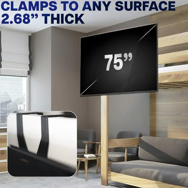 Alt view image 4 of 7 - VIVO TV Hanger Bracket for 42" to 75" Flat and Curved Screens, Loft Bed TV Mount