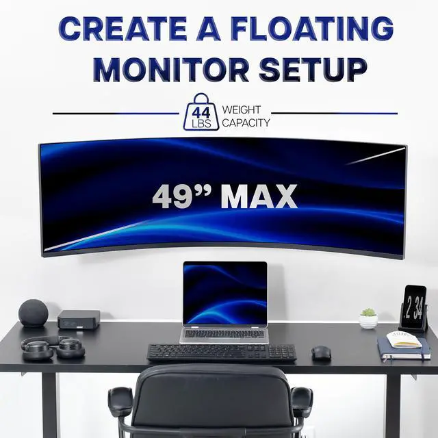 Alt view image 5 of 7 - VIVO Low Profile Stationary Ultrawide Monitor Wall Mount for Up to 49" Screens
