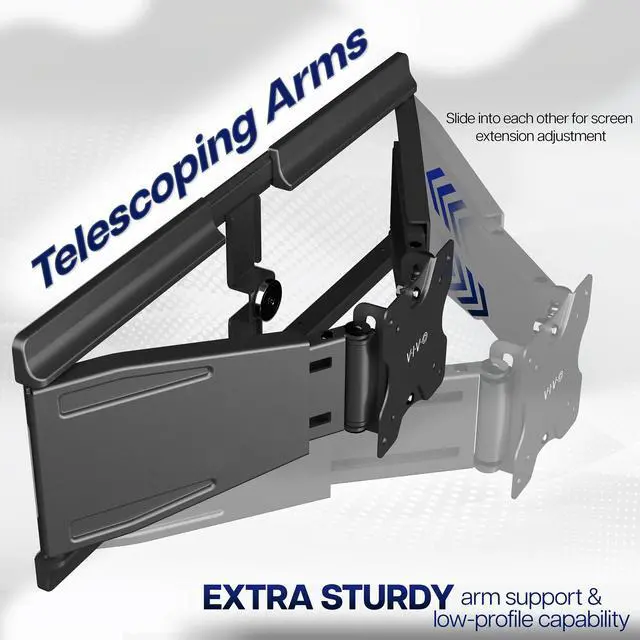 Alt view image 5 of 7 - VIVO Low Profile Telescoping Ultrawide Monitor Wall Mount for Up to 49" Screens