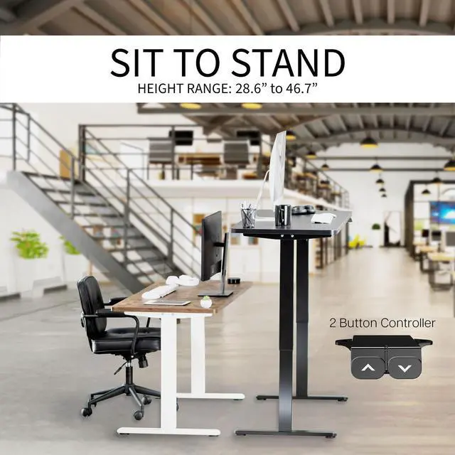 Alt view image 5 of 7 - VIVO Electric 71 x 30 Stand Up Desk Workstation, Light Wood Top, White Frame