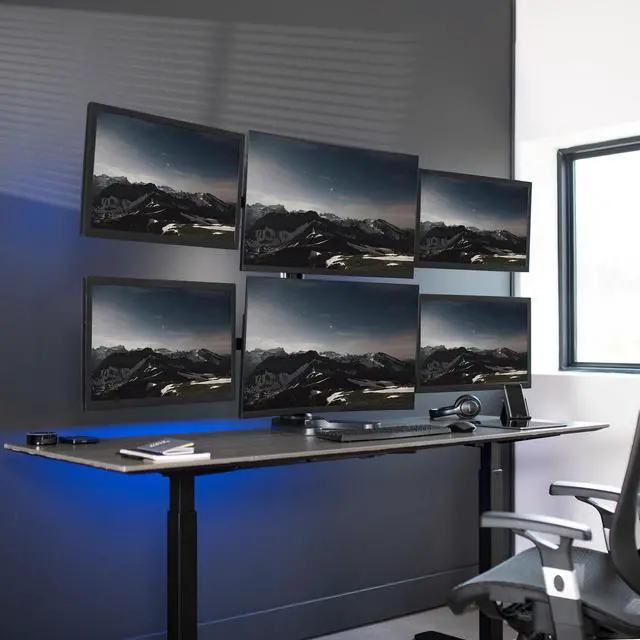 Alt view image 2 of 7 - VIVO Hex Computer Monitor Desk Mount Stand, Heavy Duty, 6 Screens up to 27"