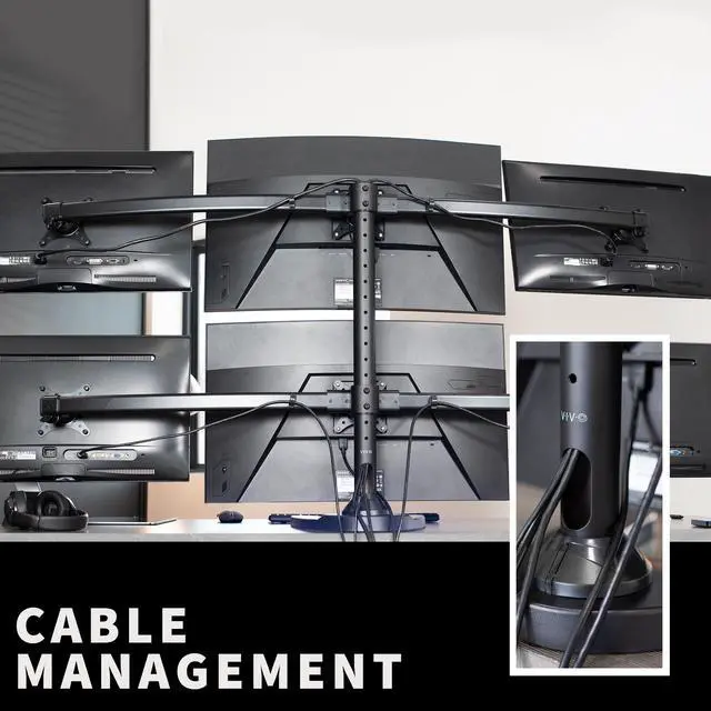 Alt view image 5 of 7 - VIVO Hex Computer Monitor Desk Mount Stand, Heavy Duty, 6 Screens up to 27"