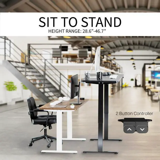 Alt view image 5 of 7 - VIVO Electric 71 x 30 Stand Up Desk Workstation, Reclaimed Wood Top, Black Frame